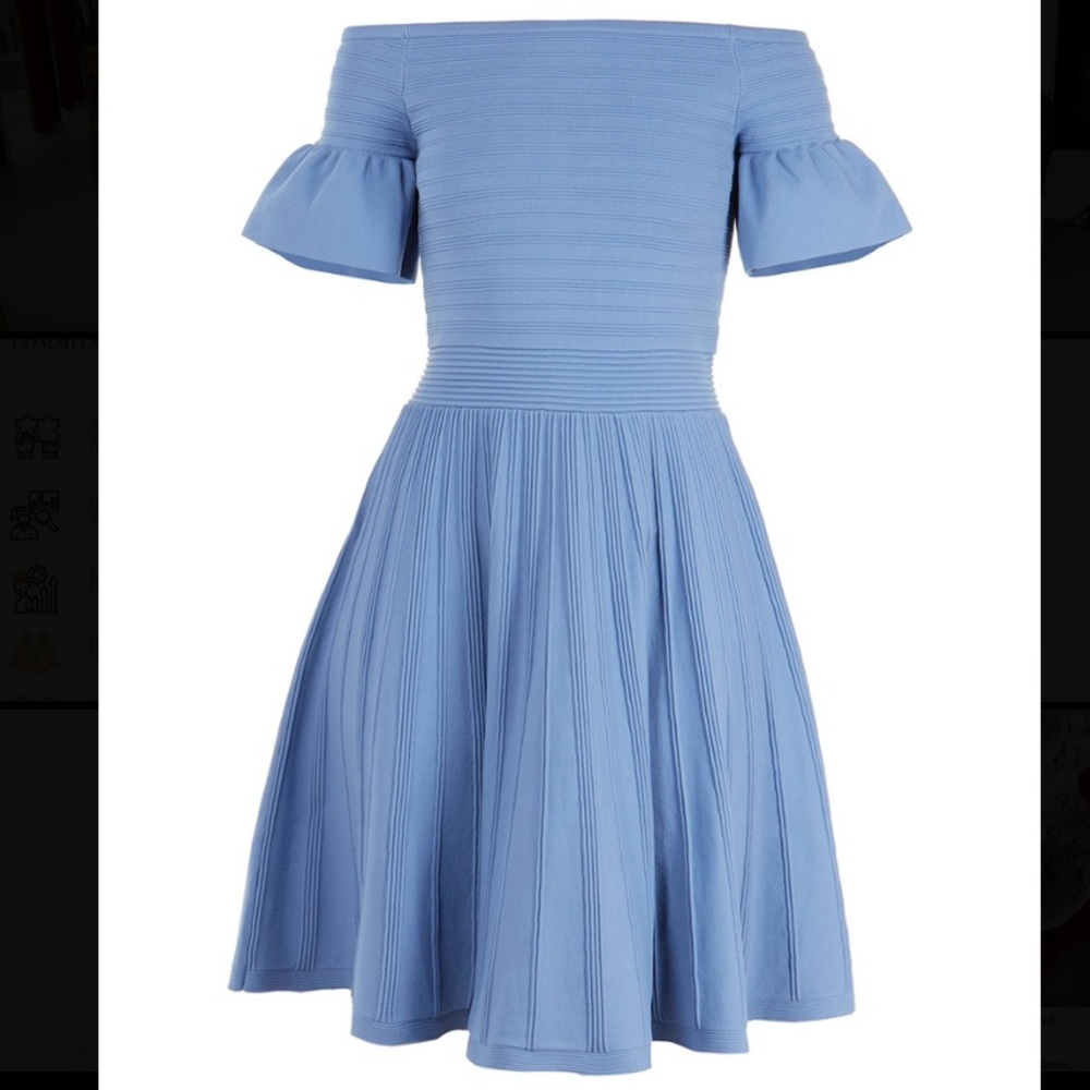 Ted Baker Baby Blue Off The Shoulder Dress